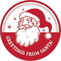 Etikett Jultomte, Greetings from Santa