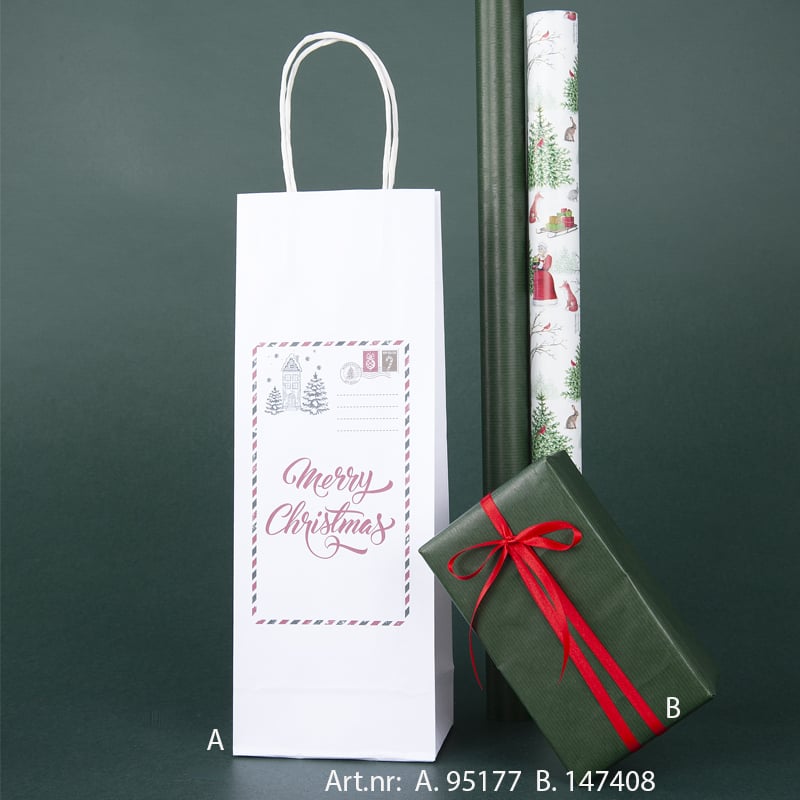 Presentpapper ribbat grangrön - 2