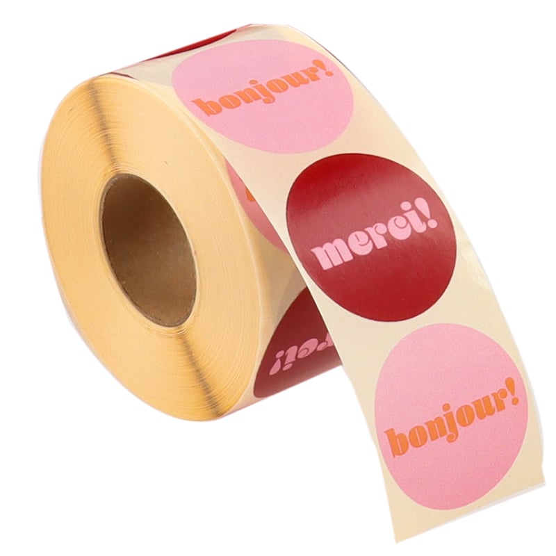 Etikett "merci / bonjour" French Rouge