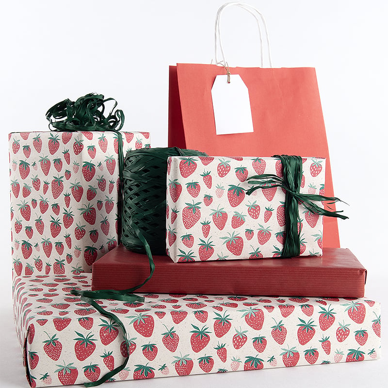 Presentpapper Strawberry - 3