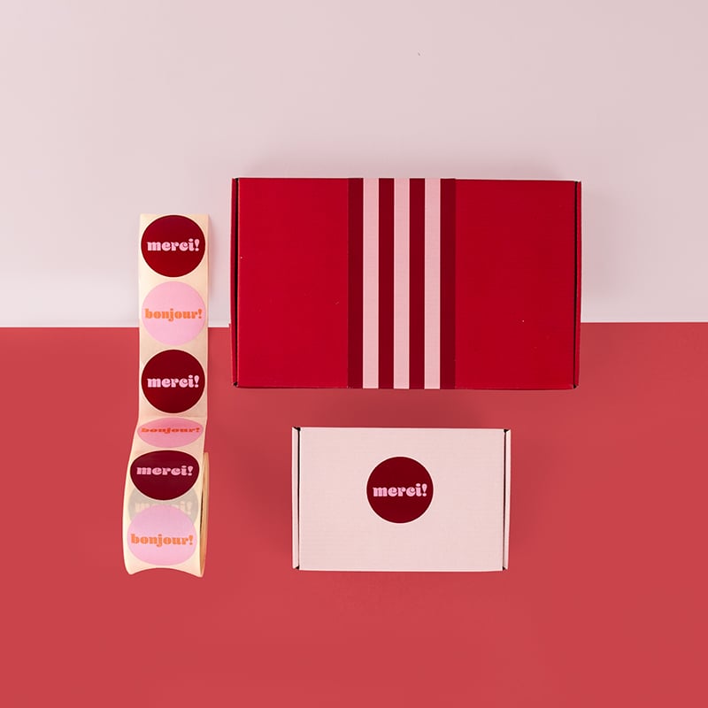 Förslutningsetikett French Rouge striped - 3