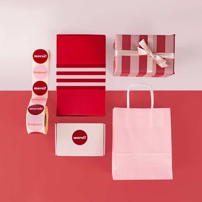Förslutningsetikett French Rouge striped - 4