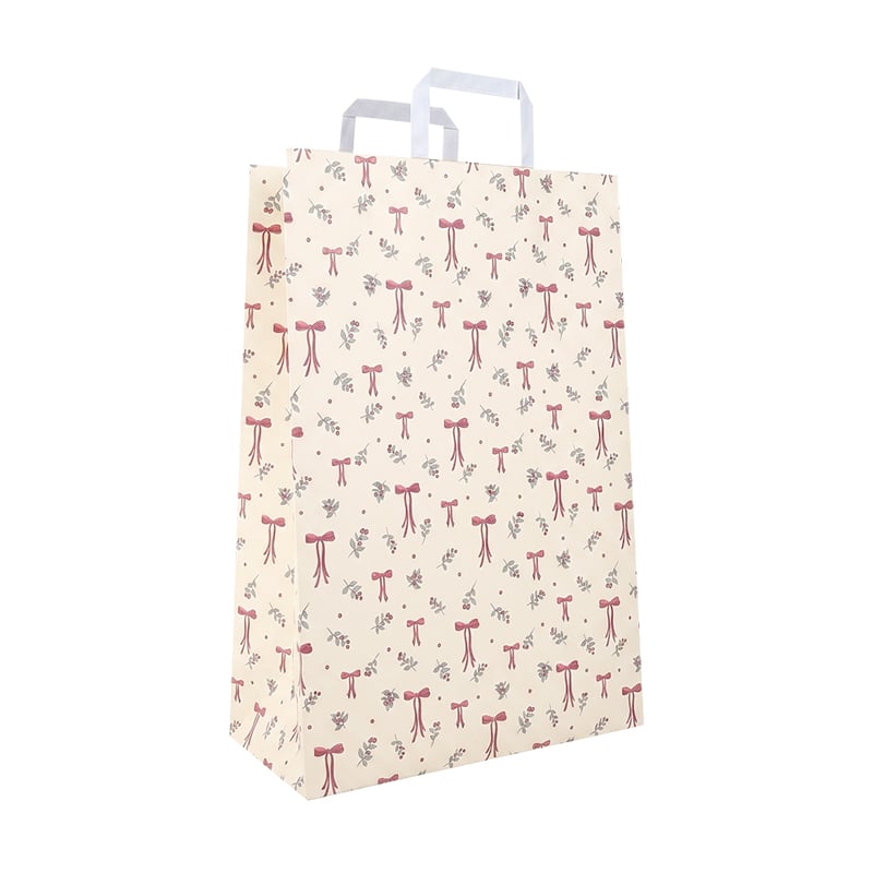Papperskasse platta handtag Winter Bows & Berries