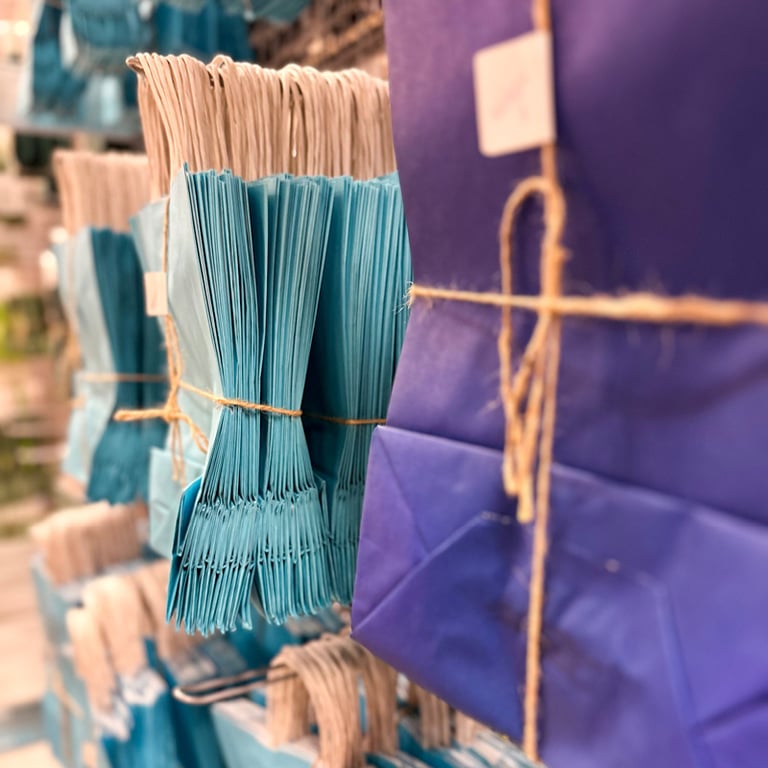 Självplock av papperskassar i vår butik