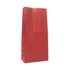 Papperspåse röd med fyrkantsbotten