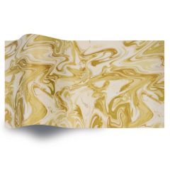 Silkespapper Gold Marble on Ivory
