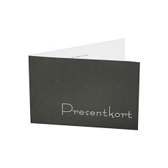 Presentkort svart med silvertext