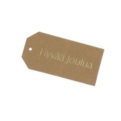Hängetikett hyvää joulua brun   UTFÖRSÄLJNING
