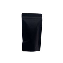 Återförslutningsbar Zip-påse svart kraft/aluminium/PE