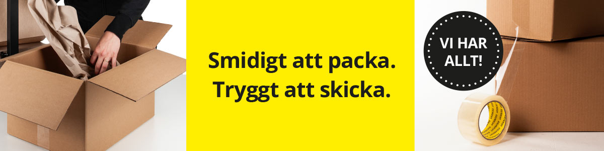 Kartonger, packmaterial och packtejp